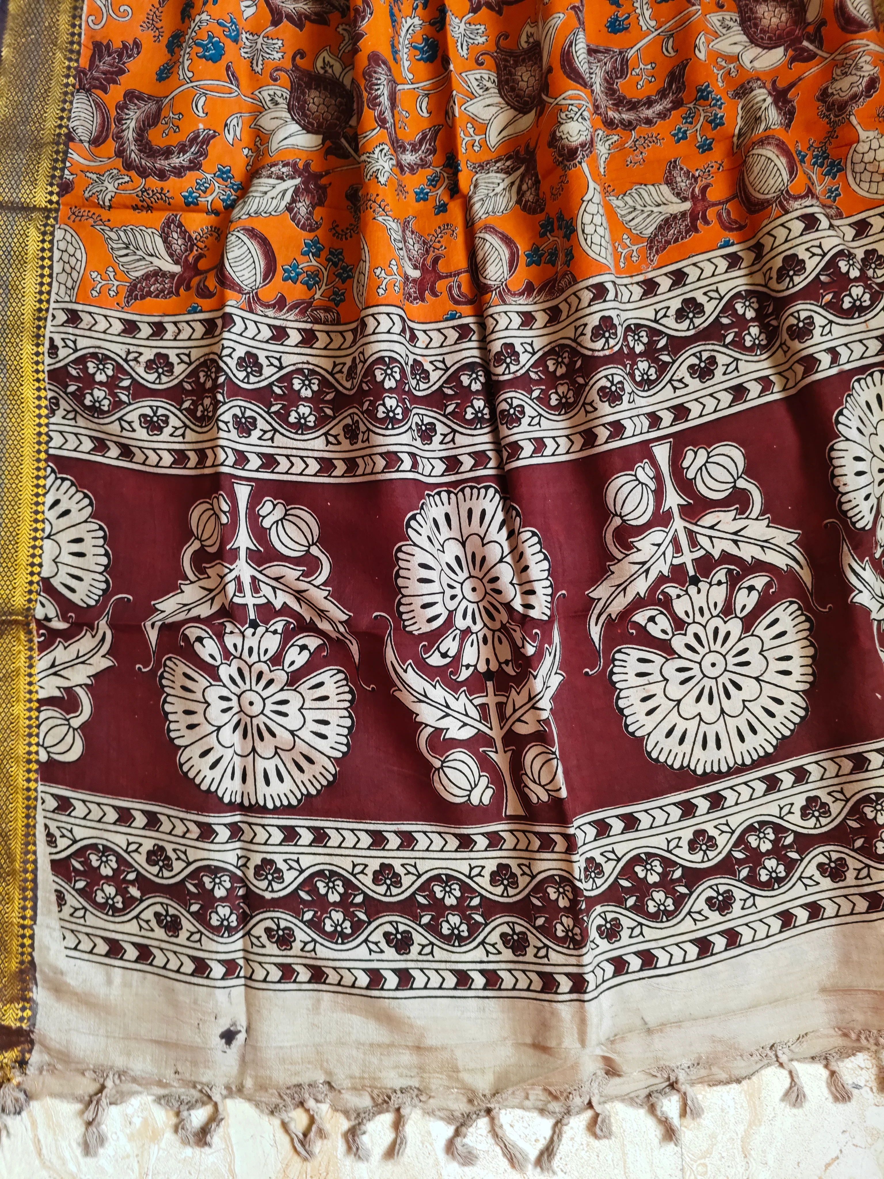 Kalamkari Silk Dupatta - Image 3