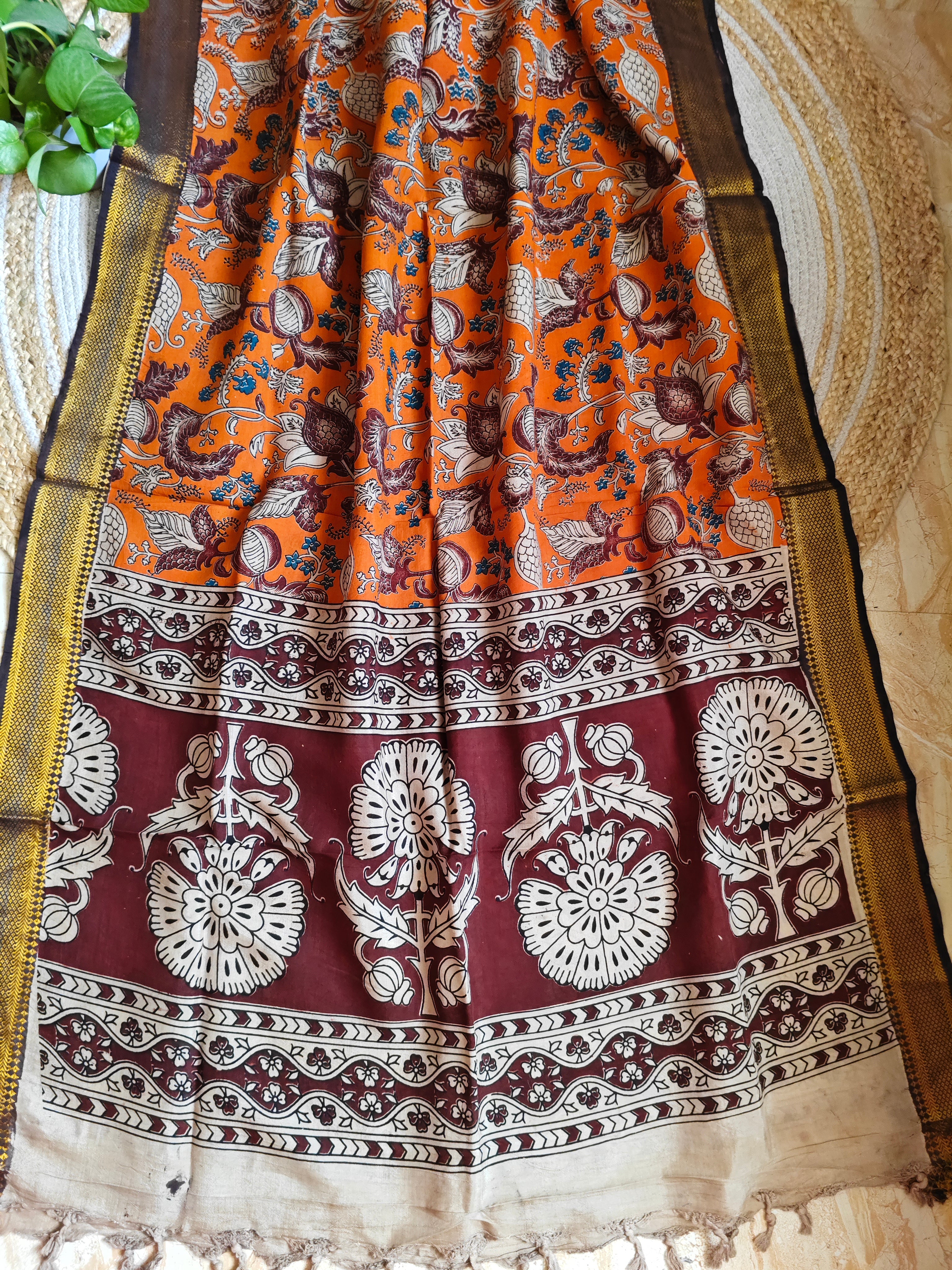 Kalamkari Silk Dupatta - Image 5