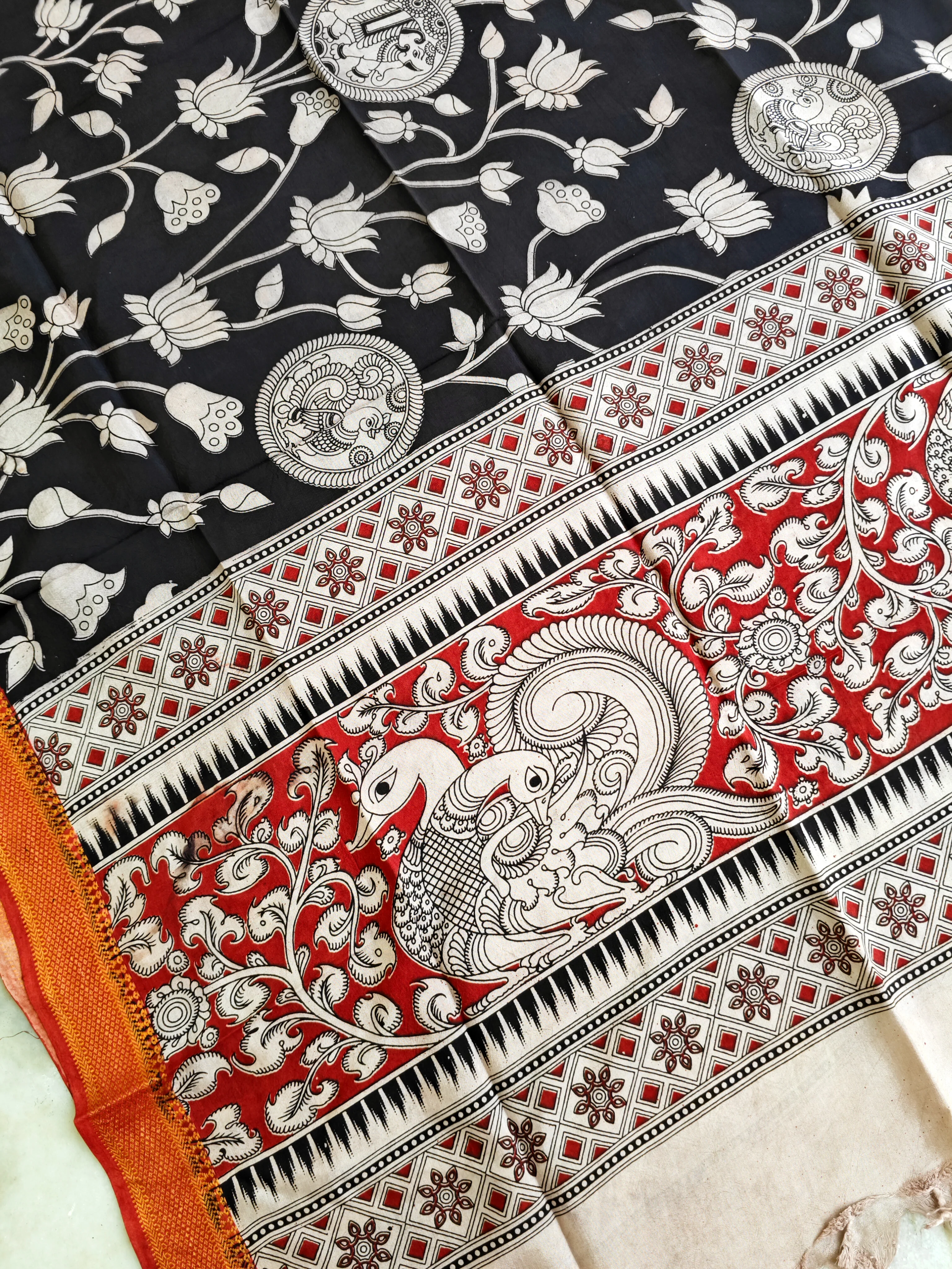 Kalamkari Silk Dupatta - Image 3