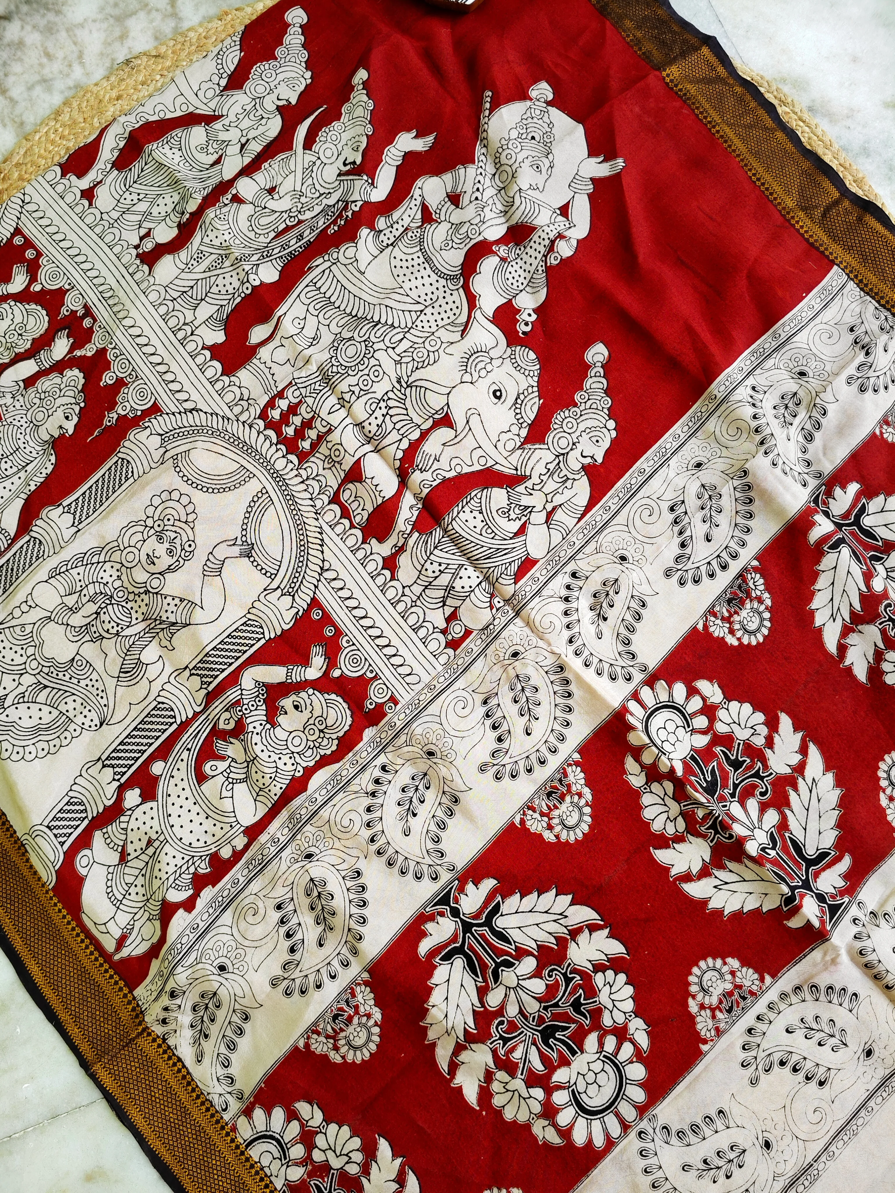 Kalamkari Silk Dupatta - Image 3
