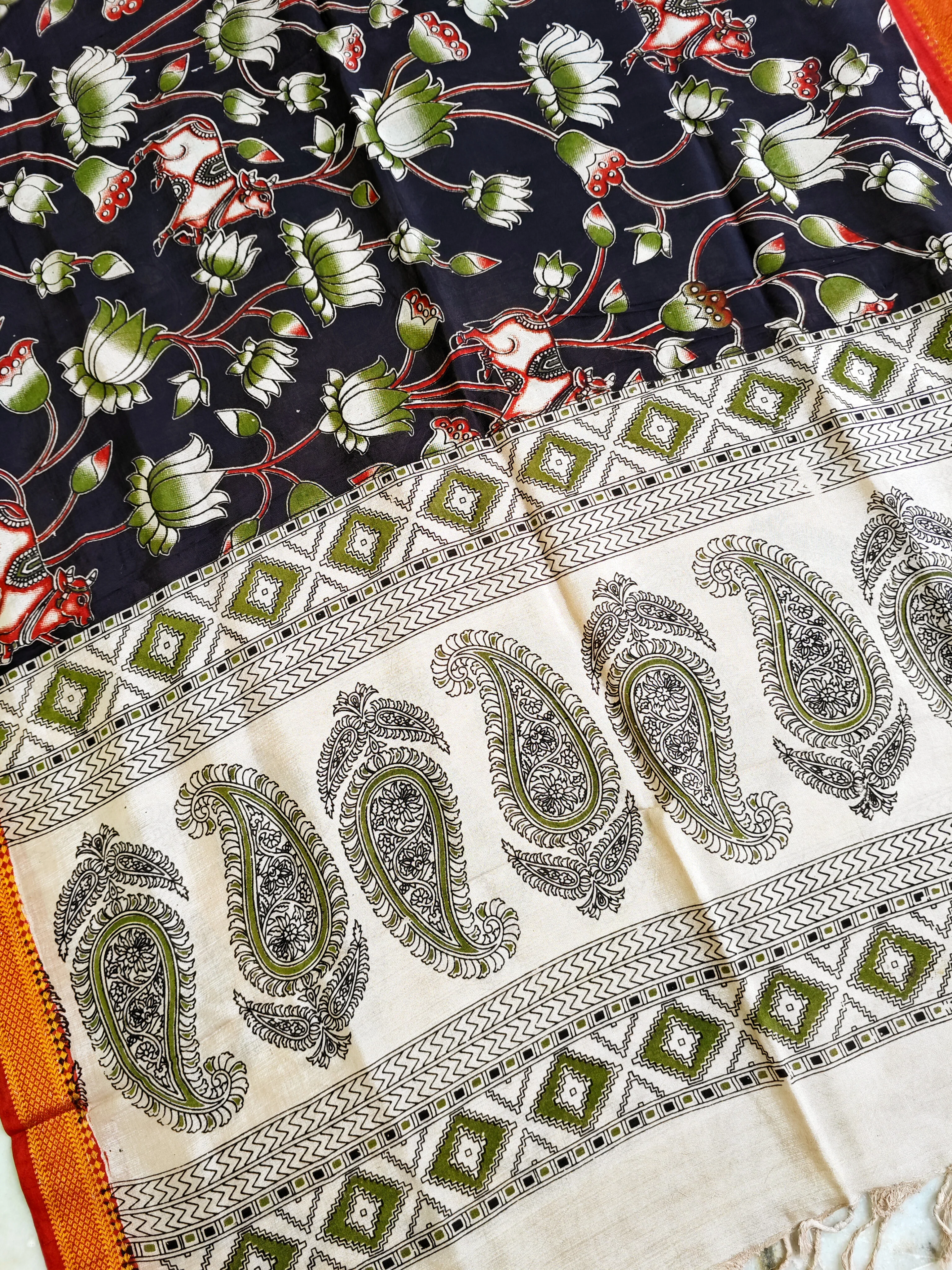 Kalamkari silk Dupatta - Image 3
