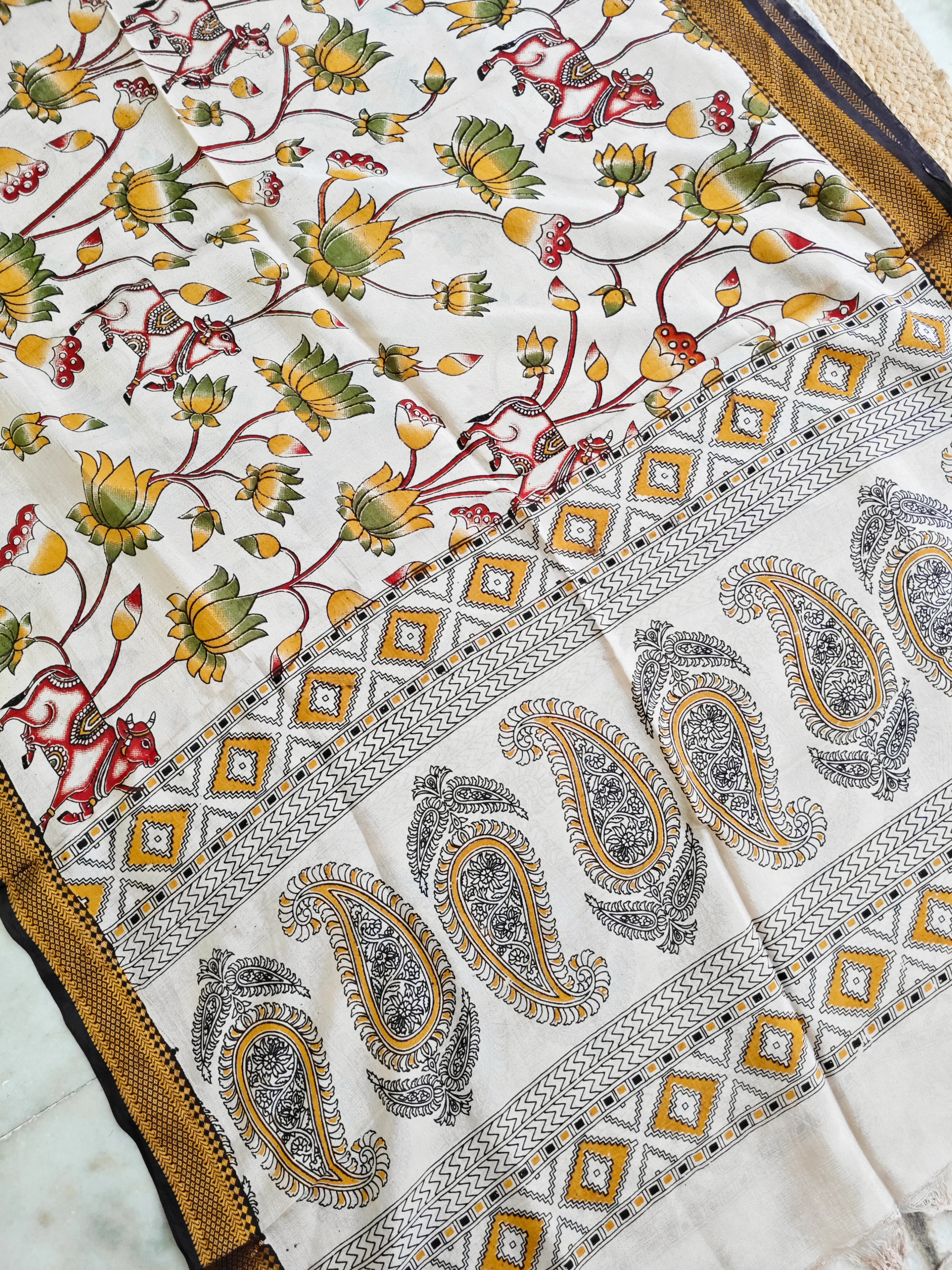 Kalamkari Silk Dupatta - Image 3