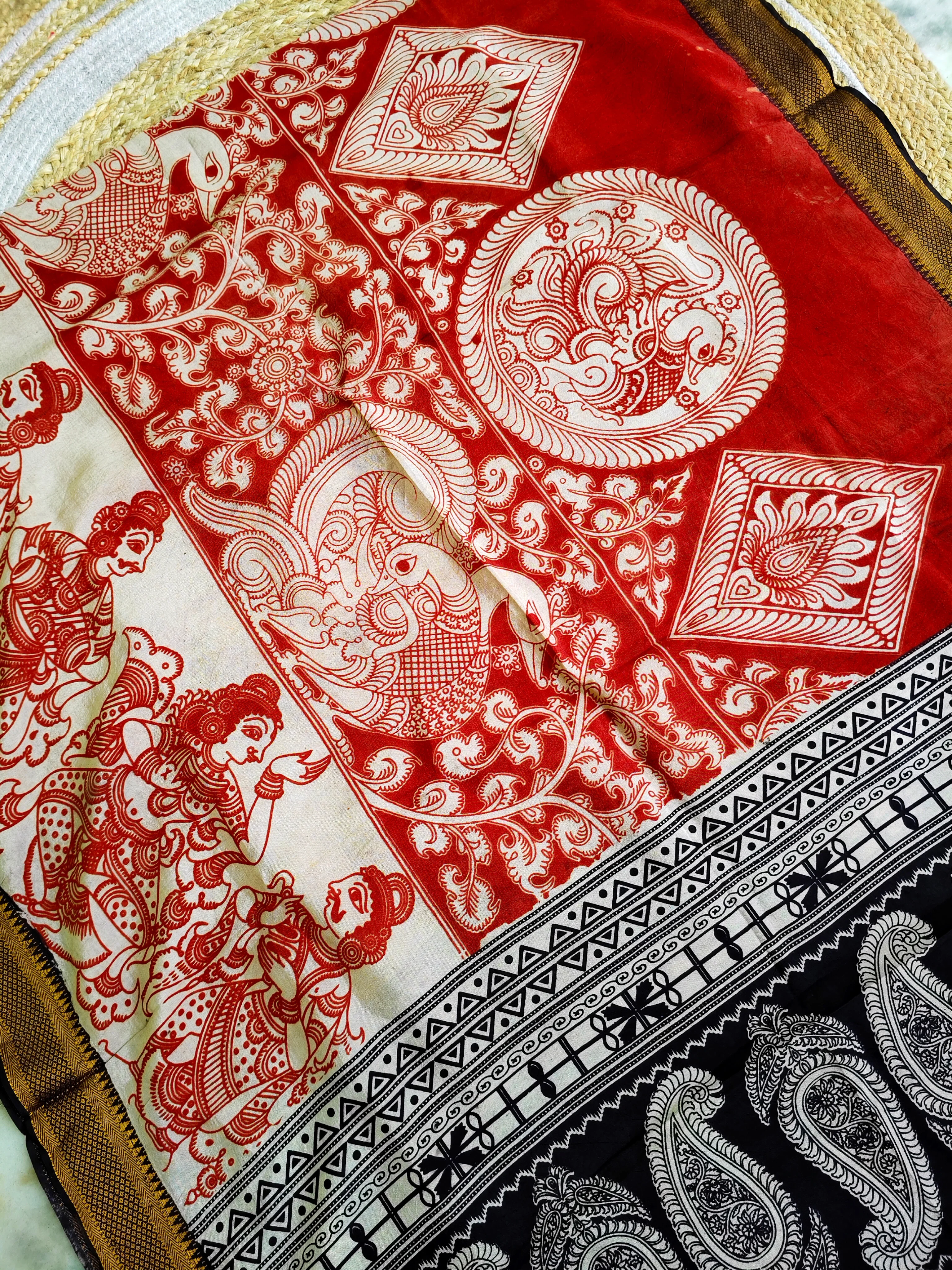 Kalamkari Silk Dupatta - Image 3