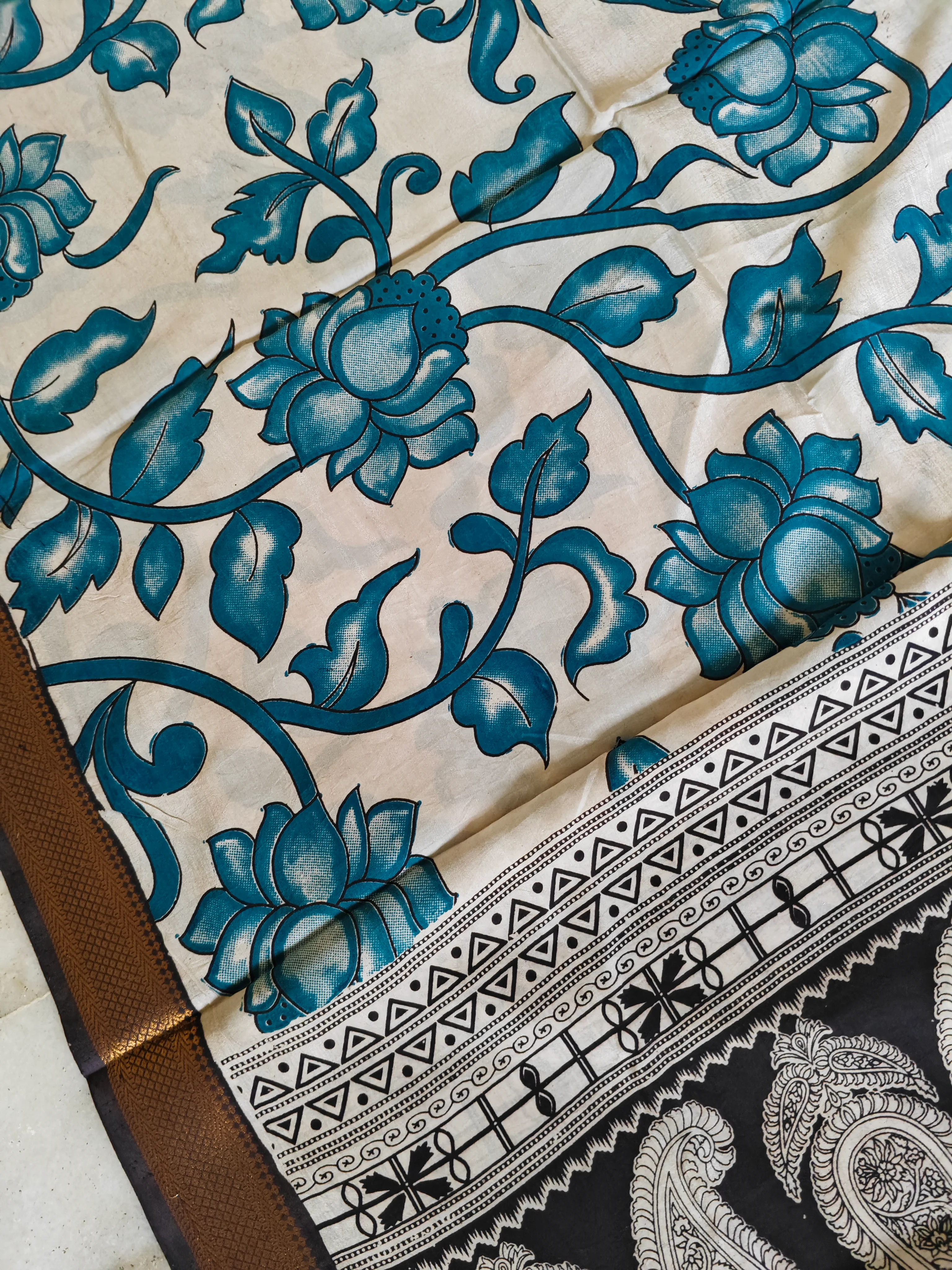 Kalamkari Silk Dupatta - Image 3